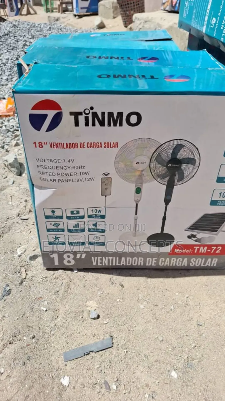 Tinmo 18" Rechargeable Solar Fan