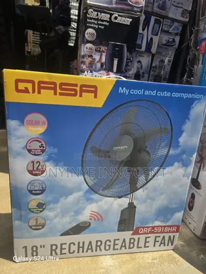 Qasa 18" Rechargeable Fan (Qrf-5918hr) - Solar Support Remote