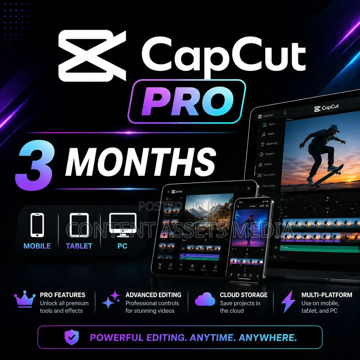 Capcut Pro Subscription (Mobile, Tablet, Pc) 3 Months