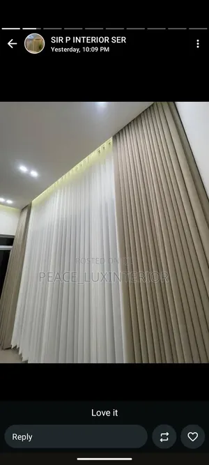 Beige Bespoke Curtain
