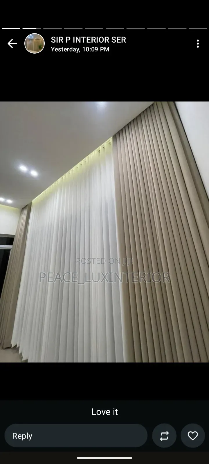 Beige Bespoke Curtain