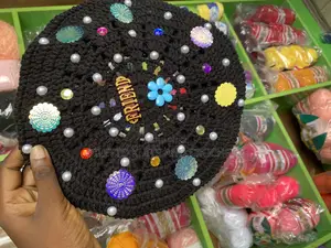 Embellished Crochet Beret