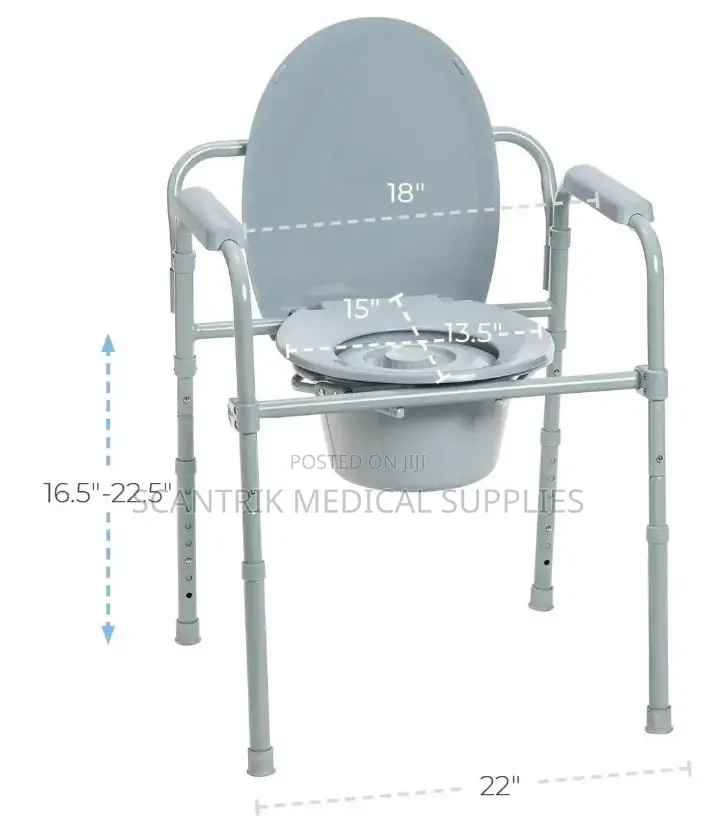 Foldable Commode Chair for Space Saving Convenience