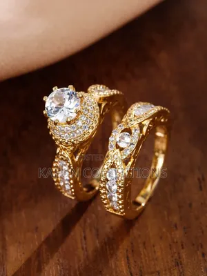 Vintage Gold Zirconia Female Ring Set