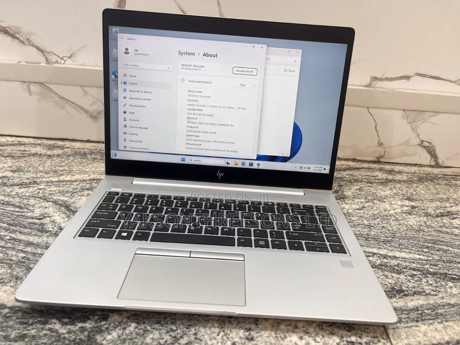 Laptop HP EliteBook 840 G5 8GB Intel Core i7 SSD 256GB