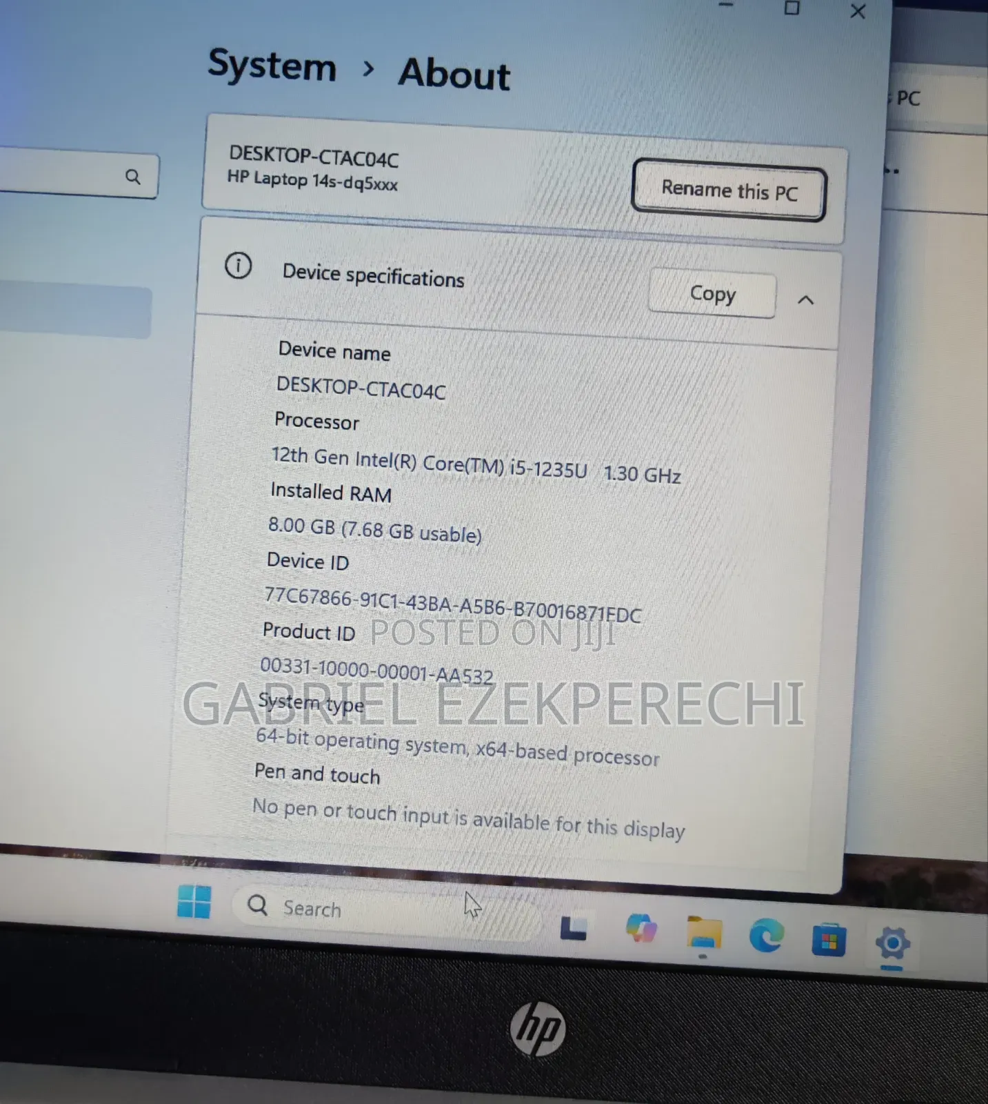 Laptop HP 14S 8GB Intel Core i5 SSD 256GB