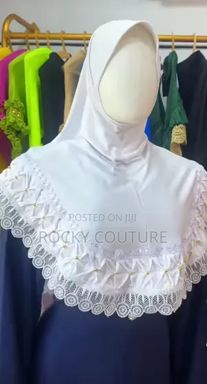 Home Made Hijab Suitable for All Outing Made With Lace Trim With Beeds