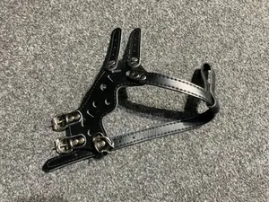 Adjustable Black Leather Dog Muzzle