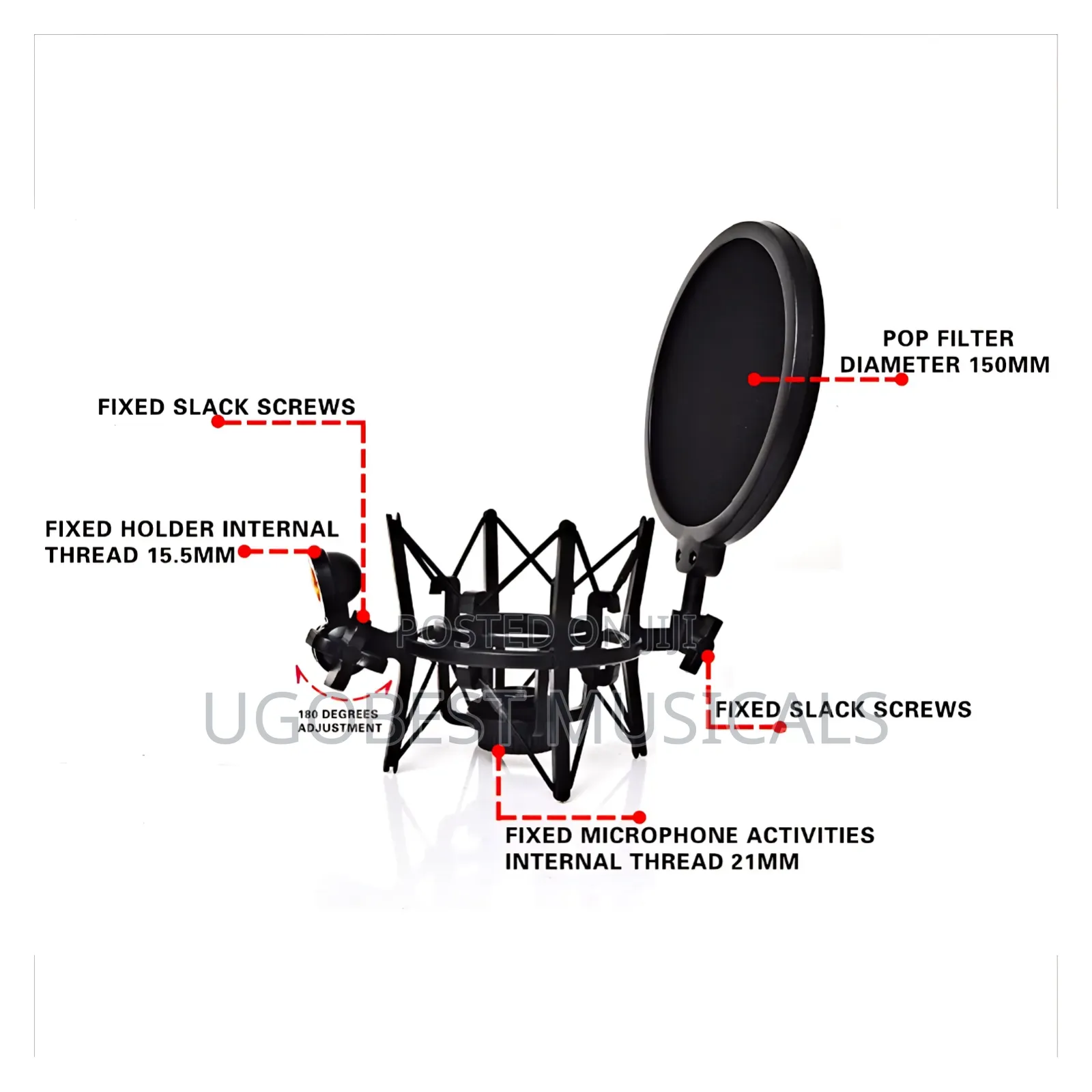 Integrated Shockmount With Pop Filter