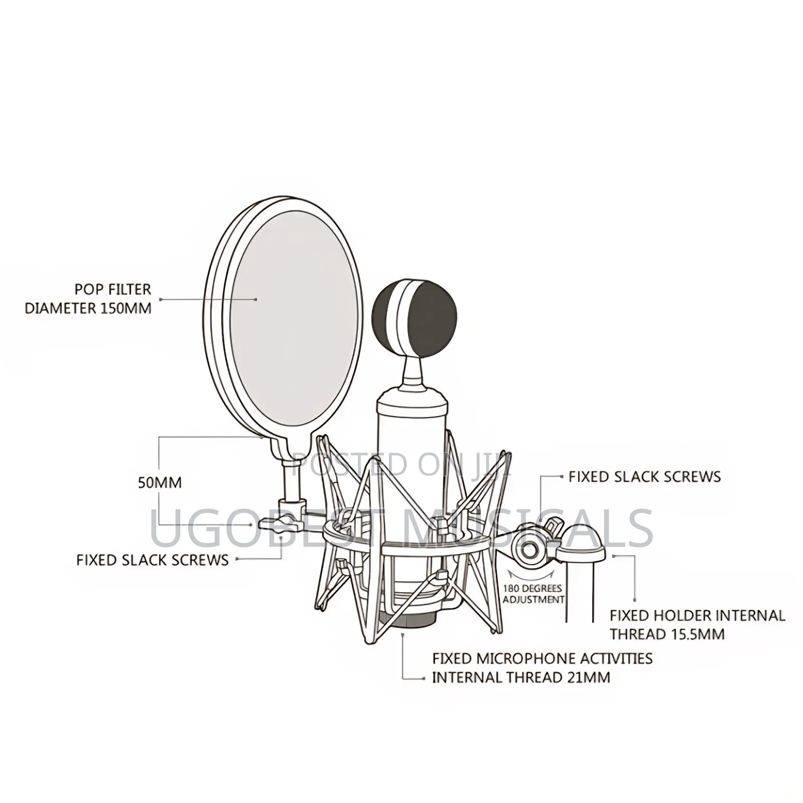 Integrated Shockmount With Pop Filter