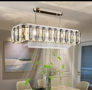 Dining Table Crystal Chandelier With Bladeless Fan