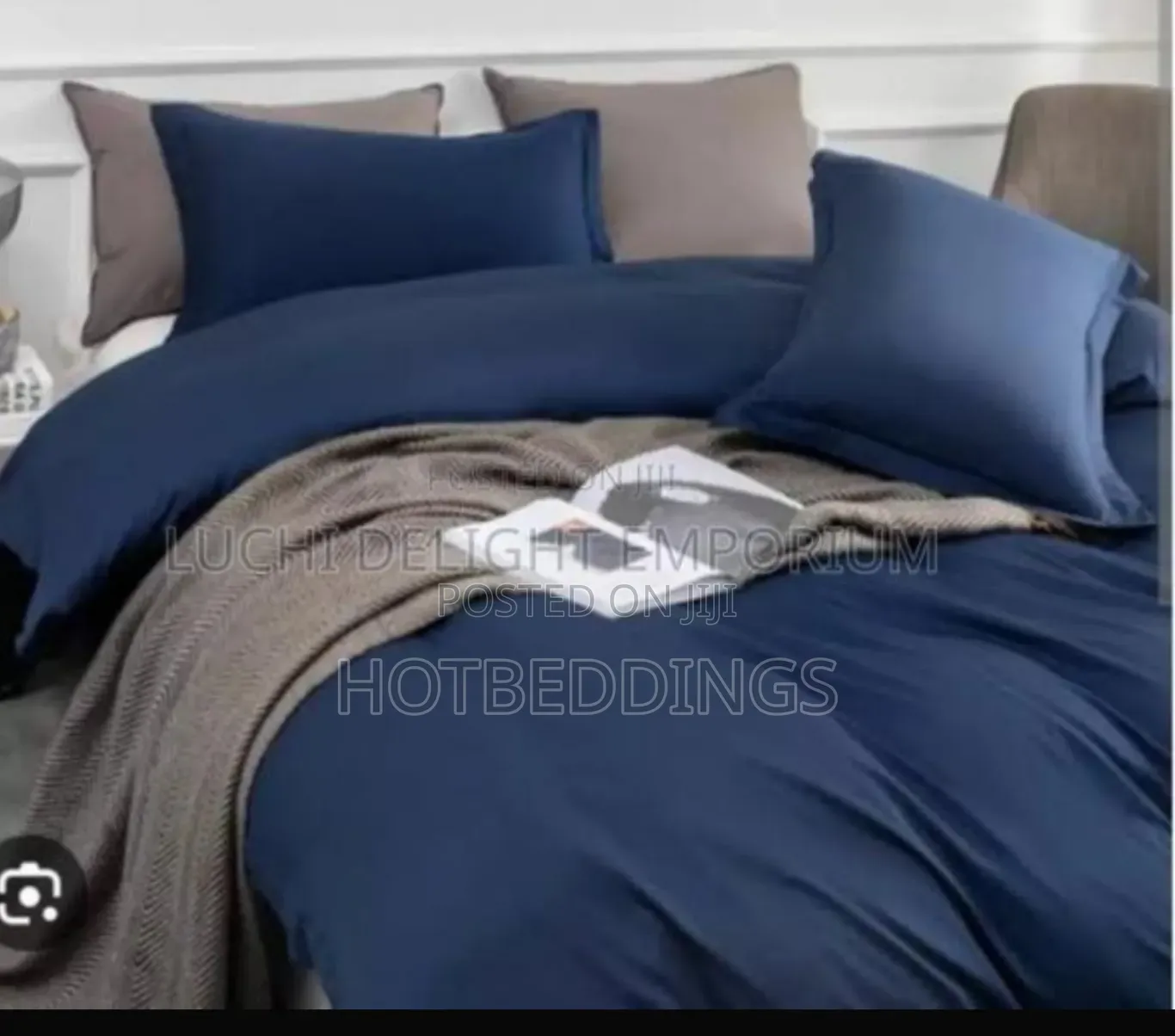 Reversible Blue/ Ash Duvet, Bedsheet and 4 Pillow Cases