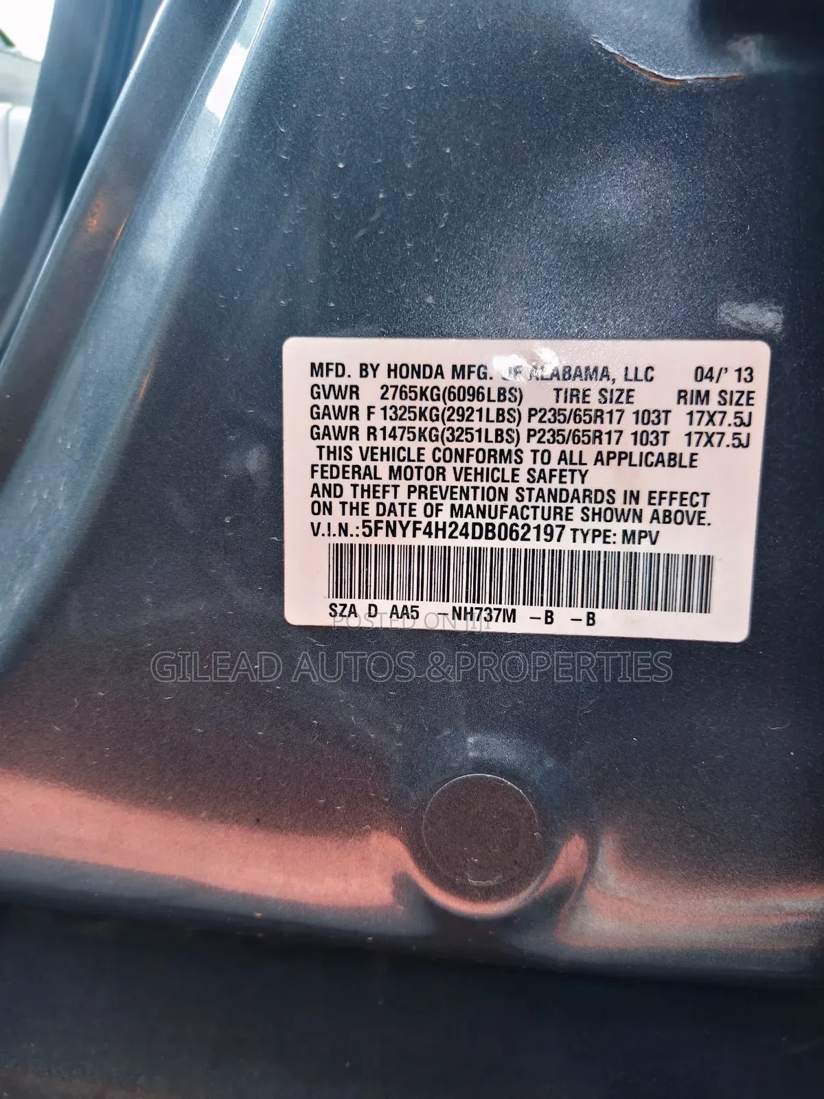 Honda Pilot 2013 Gray