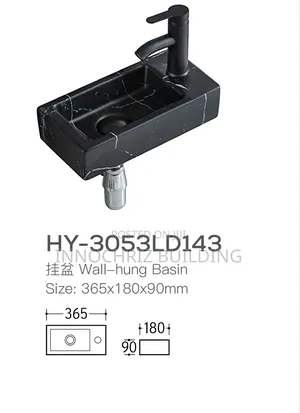 Black Hanging Basin With Side Tap Hole