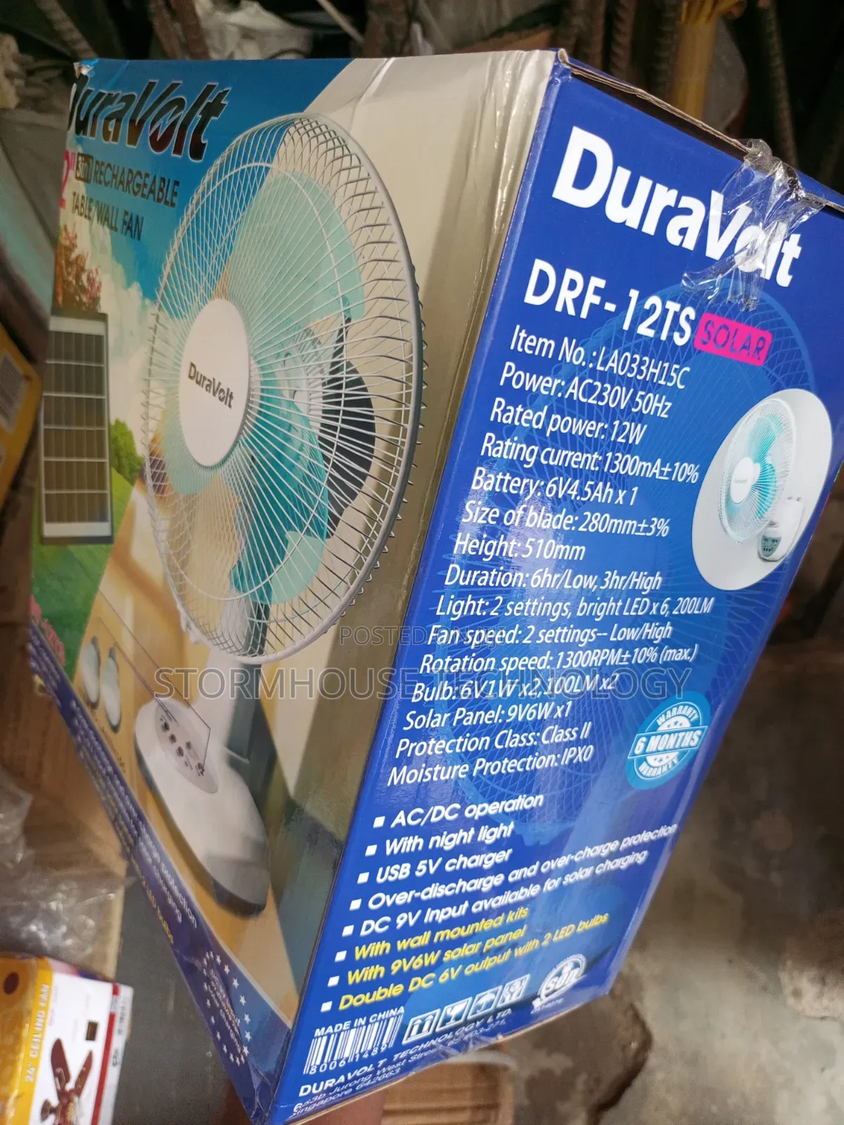 Standard Solar Rechargeable Table Fan