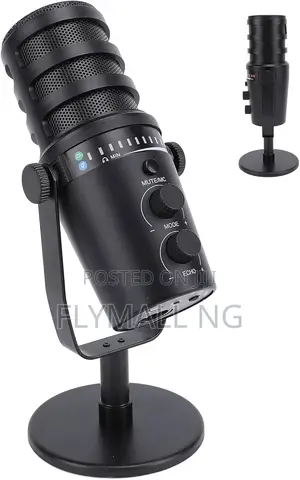 Podcast Dynamic Microphone, Pc Computer Gaming Mic With Desktop Stand