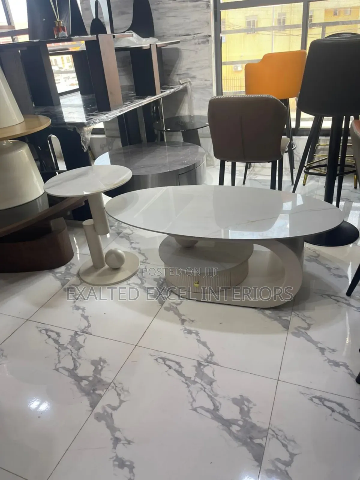 Elegant White Marble Center Table