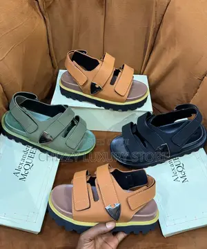 Alexander McQueen Quality Luxury Men Genuine Leather Sandals