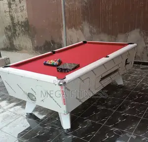 White Glossy Body Snooker Marble Board With Red Top