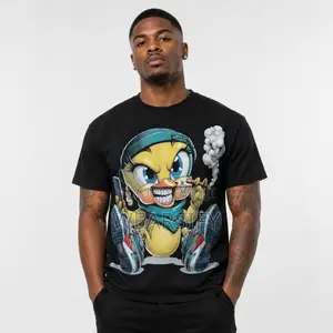 Tweety Bird Gangsta Cartoon Black T-Shirt – Streetwear Graphic Tee