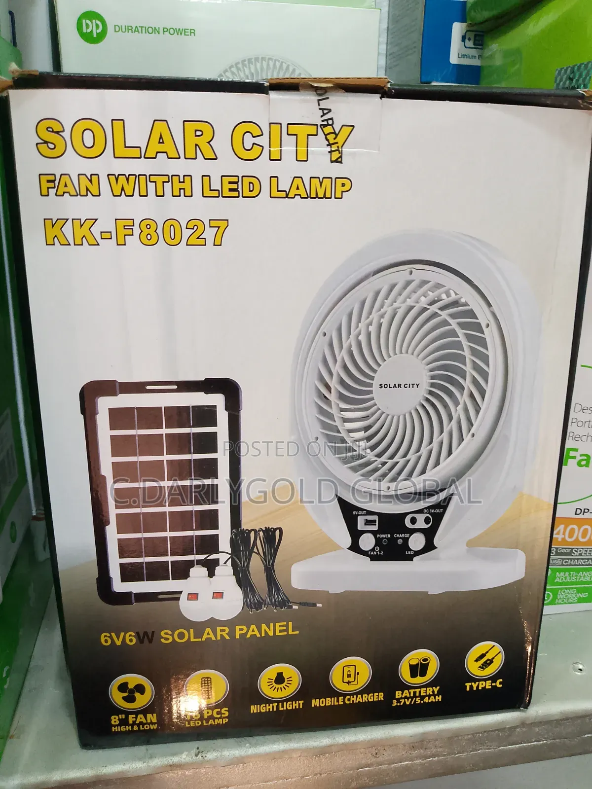 Table Solar Fan 7 Inches