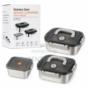 Stainless Steel Sealed Food Containers With Handle (3 PCS Set)