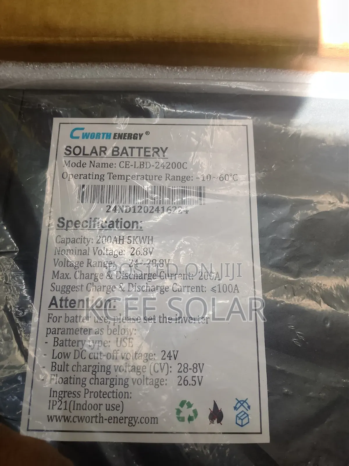 5kwh Lithium Battery Cworth 24v