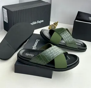Black Leather Slippers