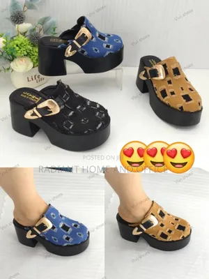 Quality Cover Front Block Heel Slippers