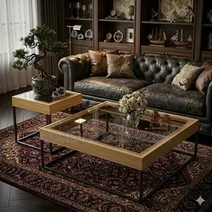 Minimalist Glass Twin Centre Table