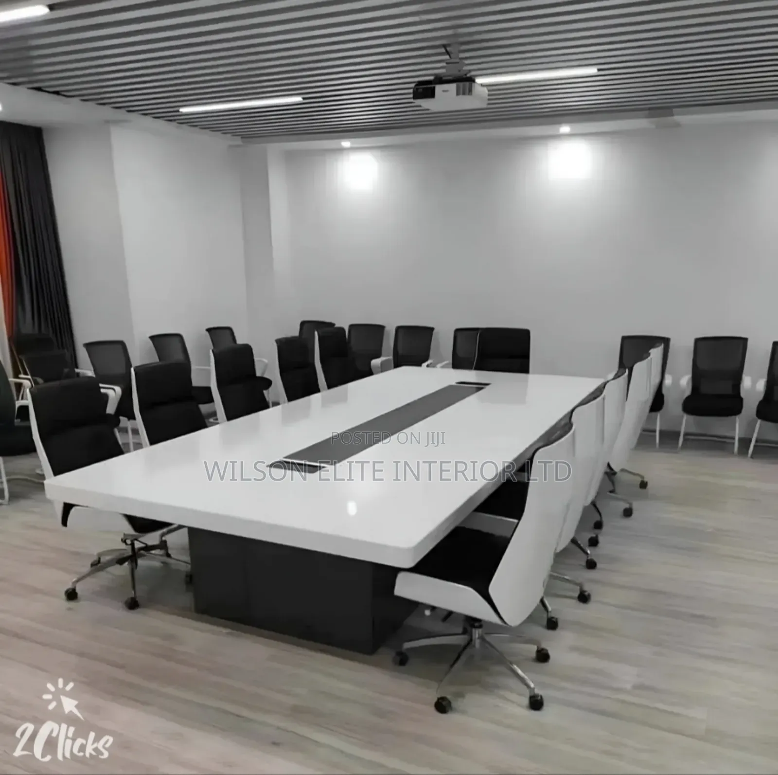 Executive White Conference Table and Chair Set for 12 Seaters