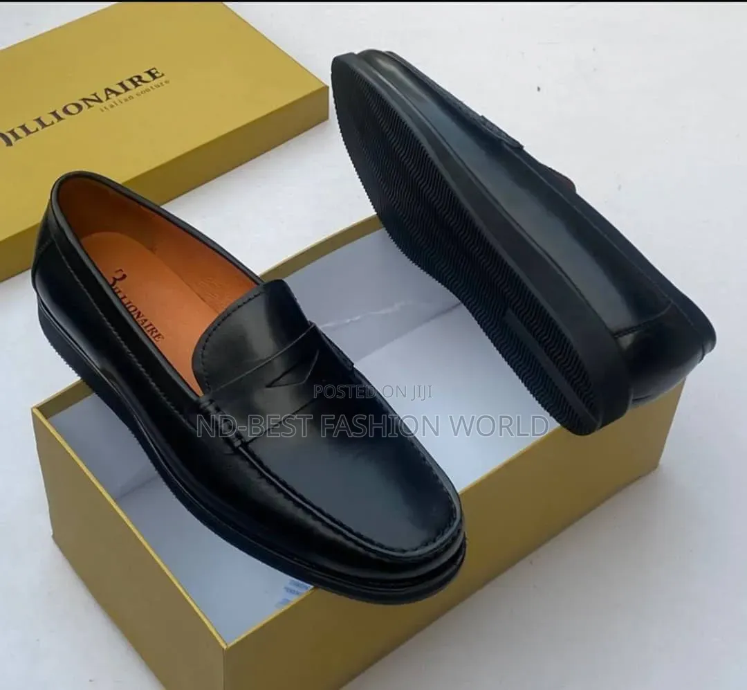 Billionaire Leather Black Shoes