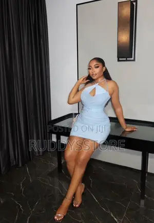 Fishbone Mesh Halterneck Dress