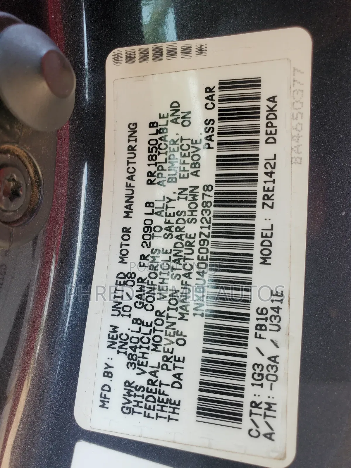Toyota Corolla 2009 Gray