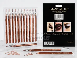 Iman Makeup 3in1 Longlasting Eye, Lip Eyeshadow Pencil - Pack of 12