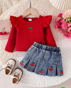 Beautiful Long Sleeve Shirt and Jean Skirt