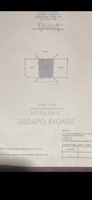 800sqm Plot of Land in Guzape Ii