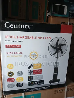Century Rechargeable Mist 18 Inch Fan