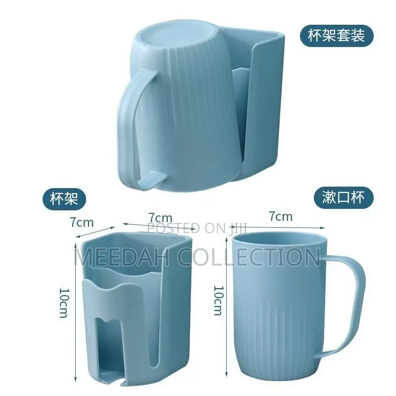 Punch-Free Wall-Mounted Toothpaste /Toothbrush Holder With Cup