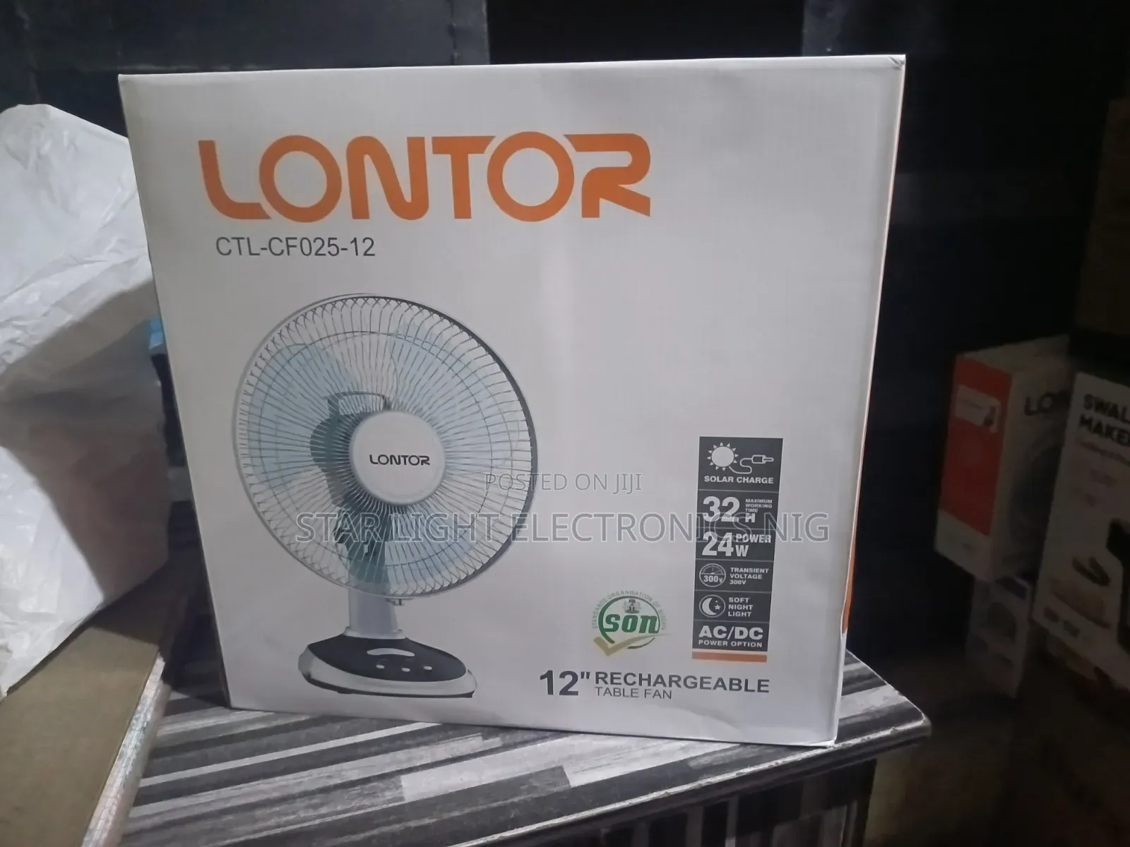Table Fan Lontor Rechargeable