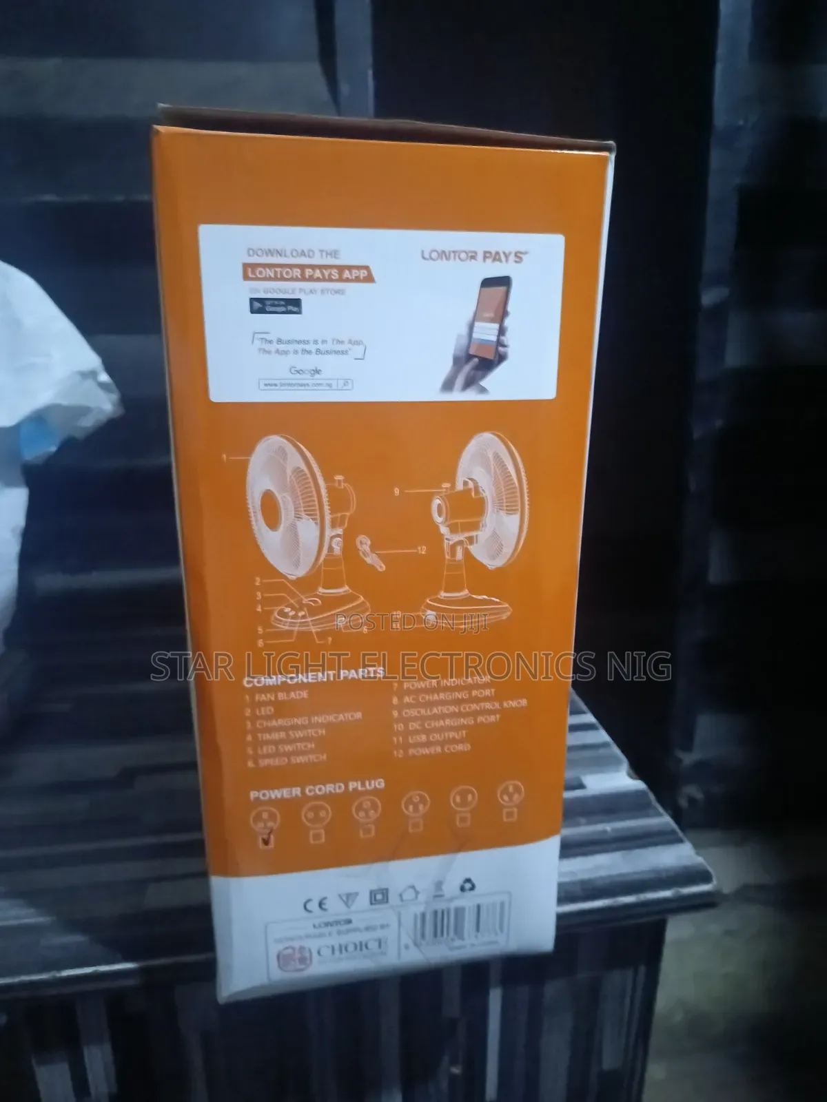 Table Fan Lontor Rechargeable