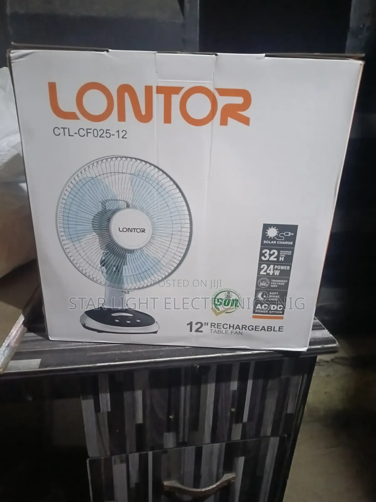 Table Fan Lontor Rechargeable