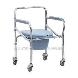 Commode Chair With Wheels for Disabled and Mobility-Impaired Patients