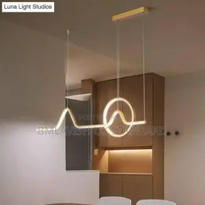 Nordic Creative Angle Ring Line Gold Led Chandelier