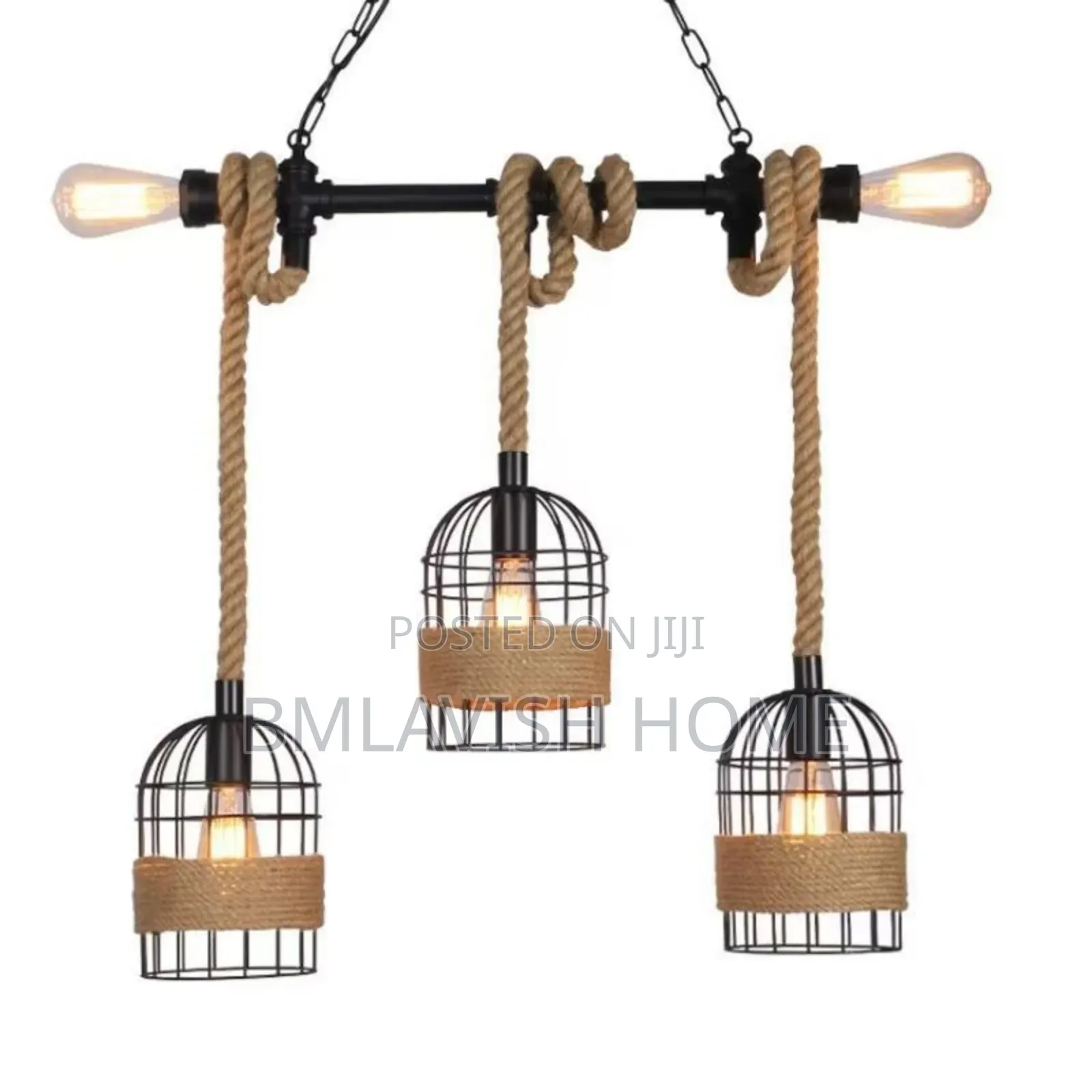 Black Pendant Rope Vintage Drop Light
