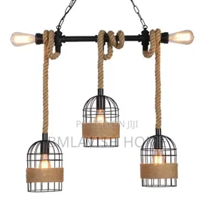 Black Pendant Rope Vintage Drop Light