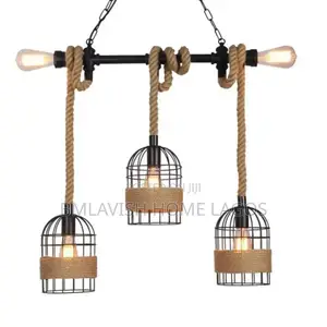 Black Pendant Rope Vintage Drop Light