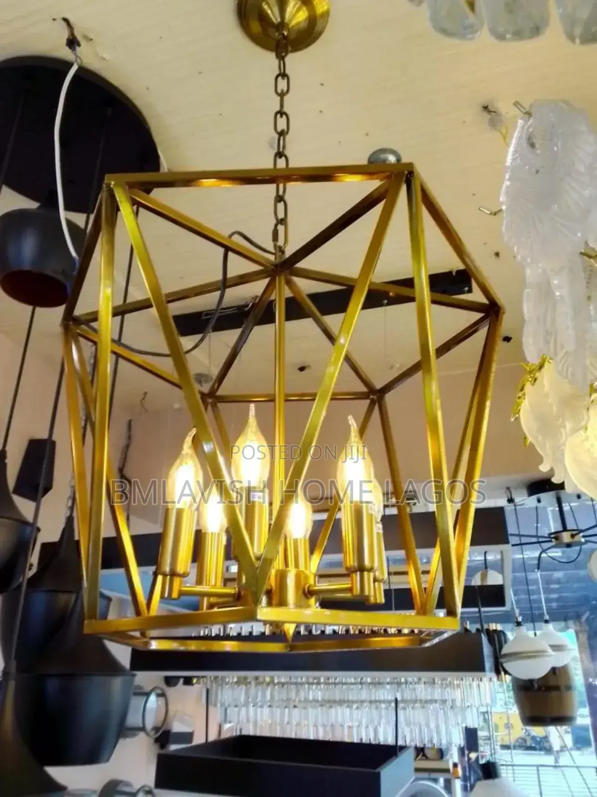 Modern 4-to-6 Light Geometric Chandelier