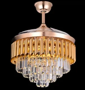 Gold Luxury Crystal Fan Chandelier