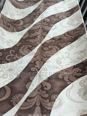 Cream With Stripe Brown 5 by 7 Turkish Center Rug